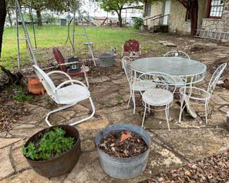 Outdoor furniture and pots