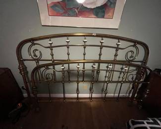 King brass headboard and footboard with rails 