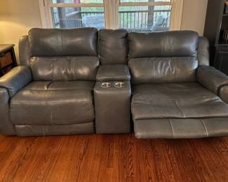 Leather power recliners