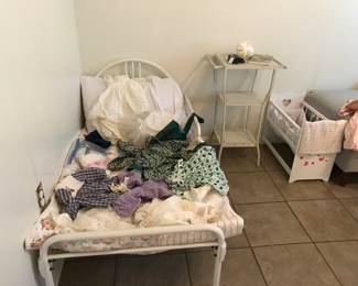 Baby clothes, toddler bed