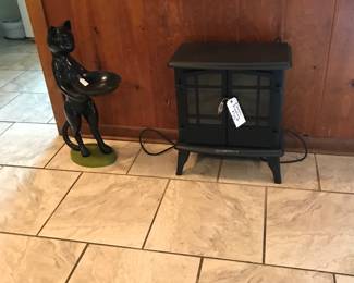 Server cat, portable fireplace 