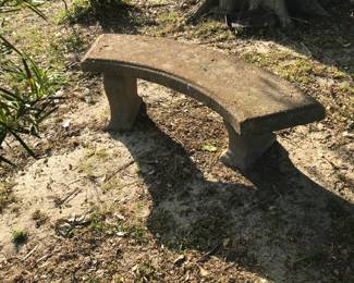 2 half benches concrete