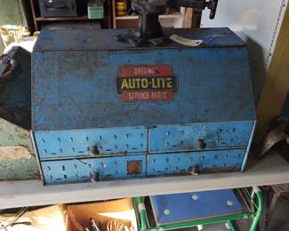 Vintage automotive Auto-Lite cabinet