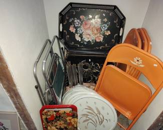 Vintage MCM chairs and TV trays