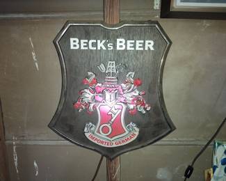 Vintage lighted Becks Beer sign