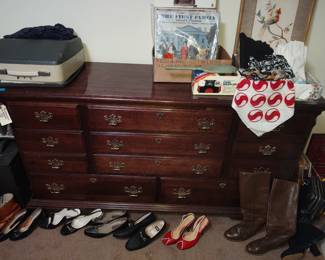 Vintage low boy dresser. Vintage manual type writer