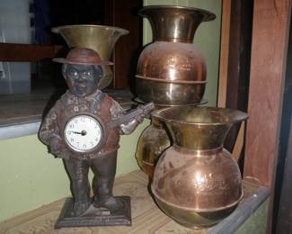 clock, spittoons