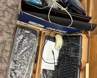 3 keyboards plus misc cables, mice, etc