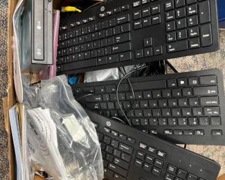 keyboards, DVD drive, and misc cables