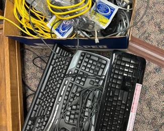 misc cords, computer keyboards, mice, etc