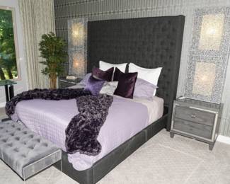 Z Gallerie & Furniture of America master bedroom furnishings and accessories. 
