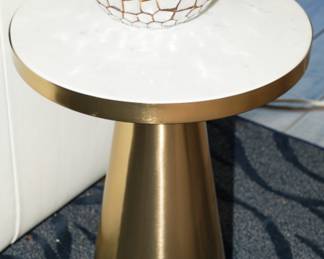 Marble top brass inspired accent table