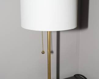 Marble base cylindrical table lamp