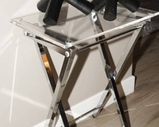 Chrome & lucite tray tables