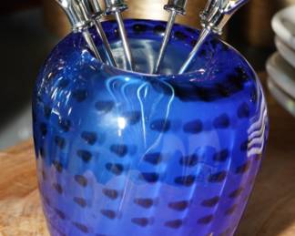 Luis Peris blown glass miniature vase 