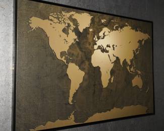 5ft x 3ft framed wall map on canvas