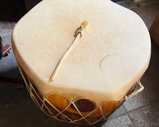 $400 PRESALE
Large Native American drum. Deerskin, around 1930s-40s