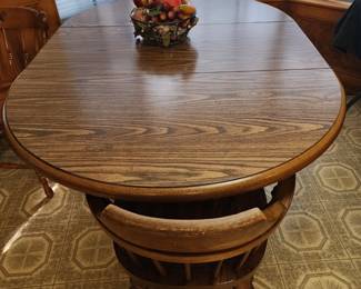 Top View of Kitchen Table- Take out the leaf and you have a nice round table