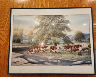 Signed and Numbered Cow Painting from 1960's - Jack Bryant artist