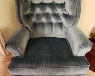 Midcentury  Velour Side Chair