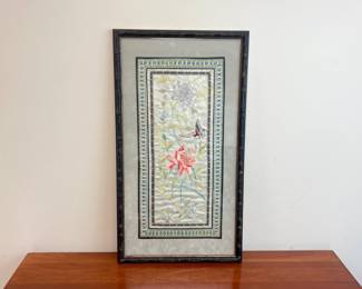 Lot 4395 Asian Silk Embroidered Wall Art Panel