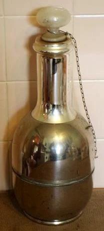 45 - Vintage metal decanter, 13.5"
