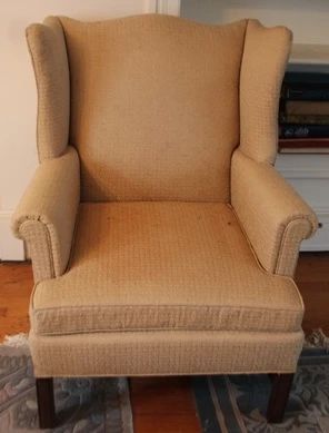 206 - Clyde Pearson wingback chair, 39 x 31 x 30
