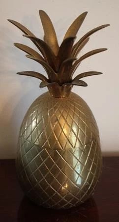 237 - Brass pineapple jar, 9.5"
