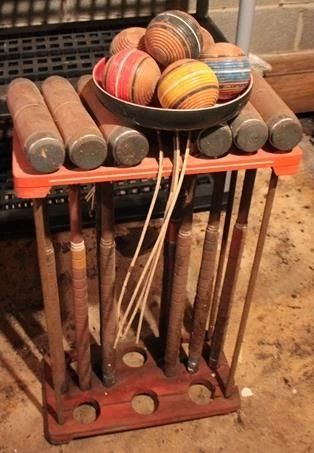 82 - Vintage croquet set, 30 x 17.5
