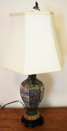 149 - Vintage Satsuma 27" lamp, some issues
