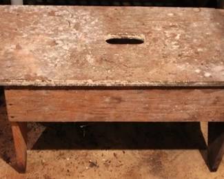 79 - Early wooden work bench, 17 x 30 x 13
