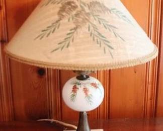 6 - Vintage painted 22" lamp with shade
