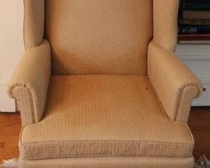 206 - Clyde Pearson wingback chair, 39 x 31 x 30

