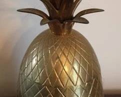 237 - Brass pineapple jar, 9.5"
