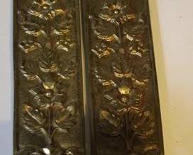 41 - Pair brass wall sconces, 10"
