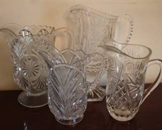 238 - Group pressed glass pitchers
