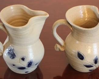 239 - 2 Williamsburg pottery pitchers, 3.5"
