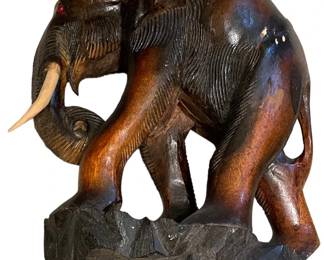 Hand Carved Wooden Elephant Statue