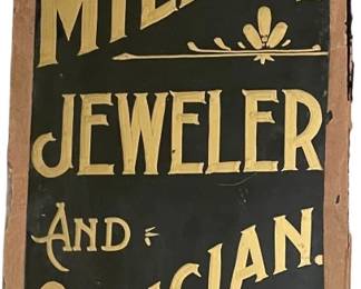 Vintage JBR Miller Jeweler Optician Sign