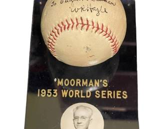 Moormans 1953 World Series Signed Baseball