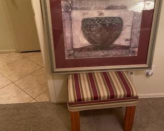 Cute Footstool Bench And Very Nice Art Picture