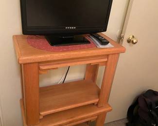 Narrow Southwest Style End Tables And A Dynex 22 TV