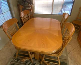 Solid Wood Dining Room Table and Chairs 