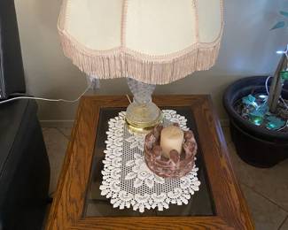 Beautiful Glass Table Lamp, Square End Table And More