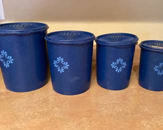 Tupperware Blue Canisters 