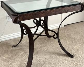 Glass top end table 27" x 27", 24.5" tall – $100 (Matches coffee table)