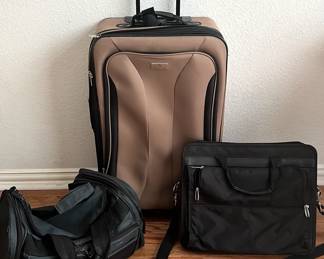 Small roll away suitcase $40, carry-on bag $30, laptop bag $20. All in good condition.