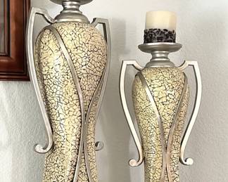 Candle holders pair 19" & 15" tall – $40