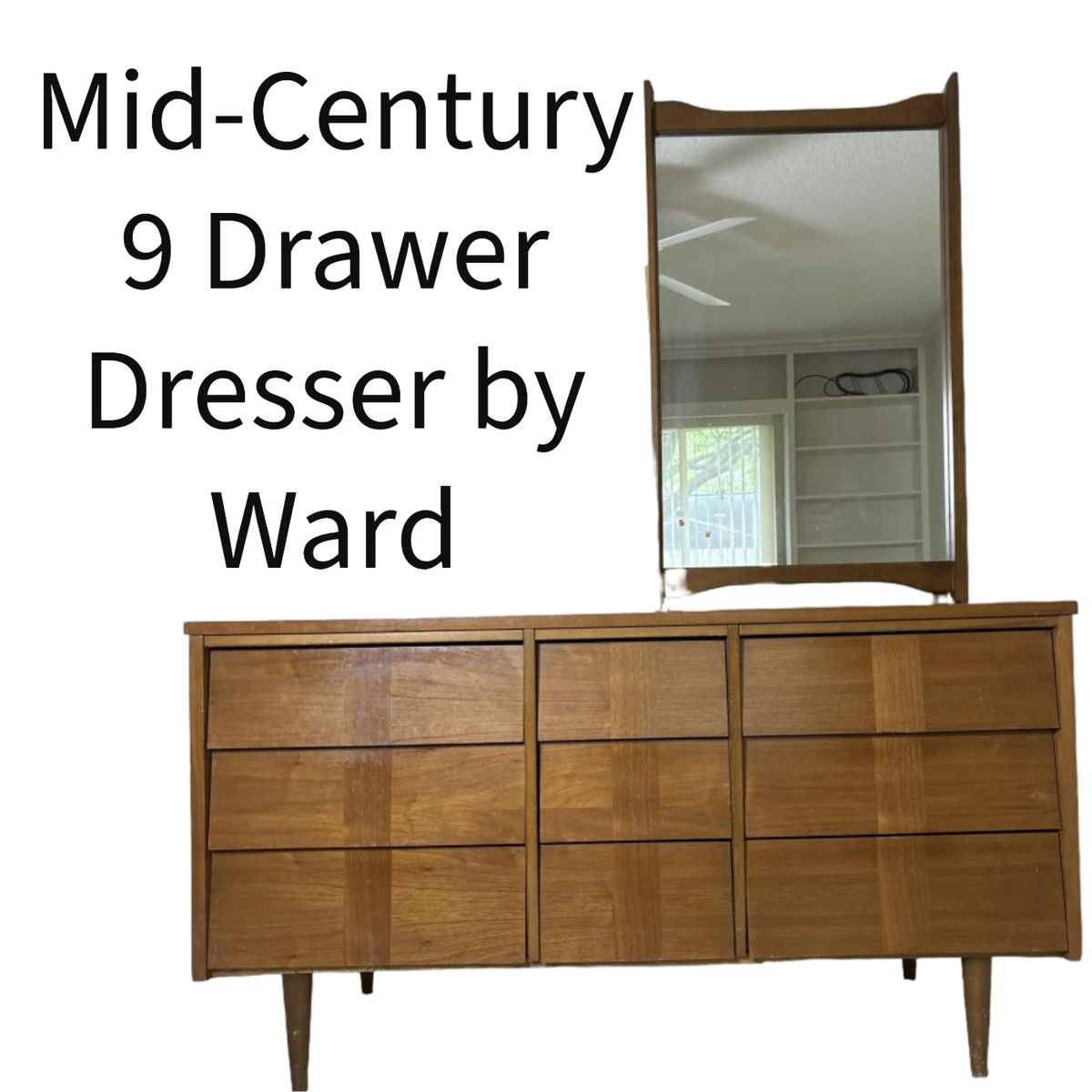 Mid-Century Modern 9 drawer dresser by Ward