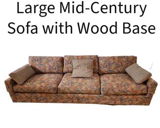 Large Mid-Century Sofa with wood base